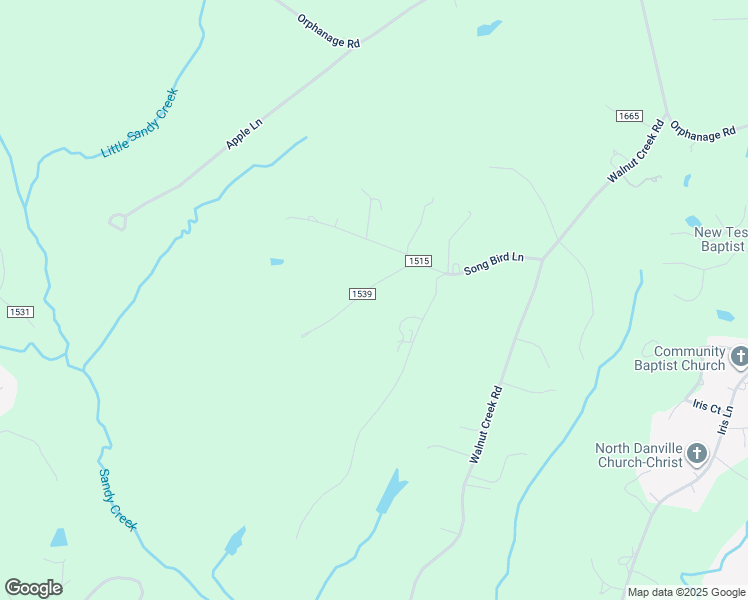 map of restaurants, bars, coffee shops, grocery stores, and more near 257 Ashworth Lane in Danville