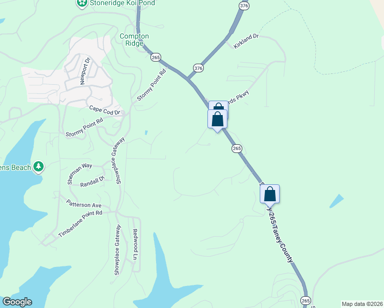map of restaurants, bars, coffee shops, grocery stores, and more near 298 Grand Pointe in Branson