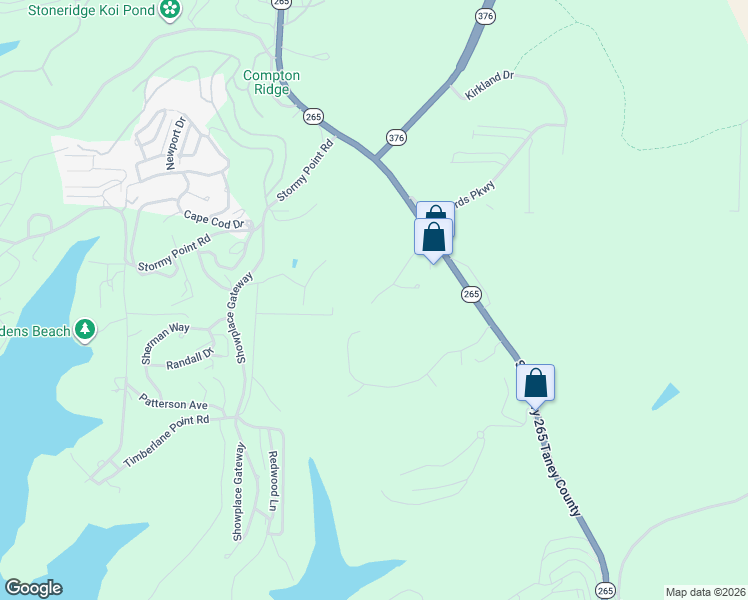 map of restaurants, bars, coffee shops, grocery stores, and more near 298 Grand Pointe in Branson
