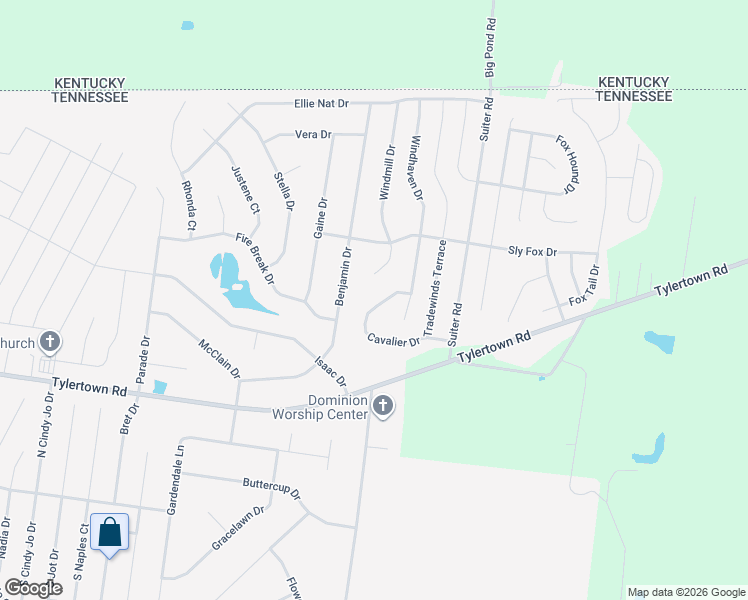 map of restaurants, bars, coffee shops, grocery stores, and more near 750 Cavalier Drive in Clarksville