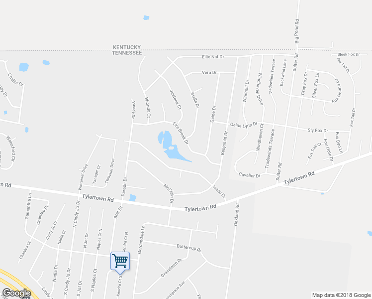 map of restaurants, bars, coffee shops, grocery stores, and more near 782 Fire Break Drive in Clarksville