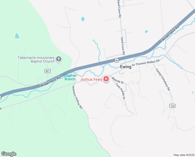 map of restaurants, bars, coffee shops, grocery stores, and more near Dr Thomas Walker Road in Ewing