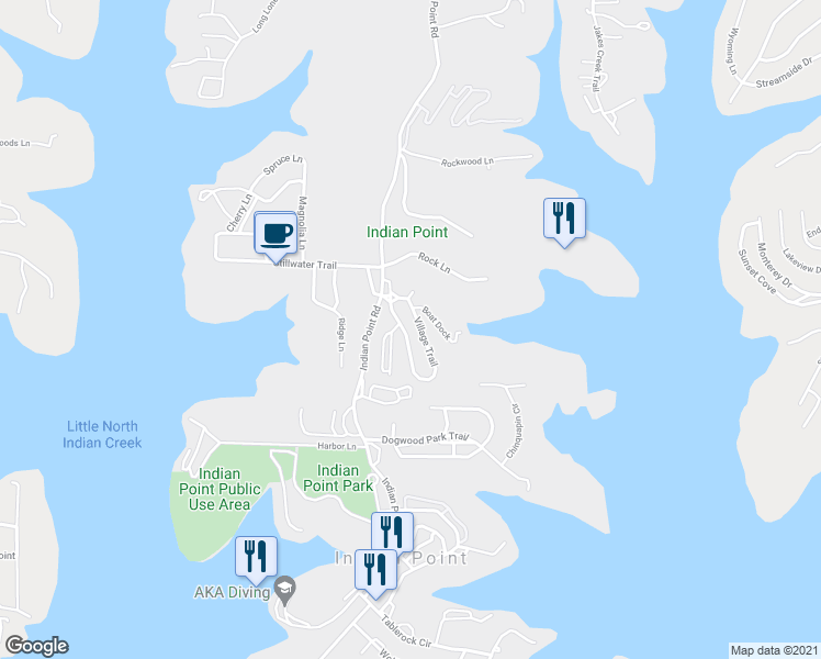 map of restaurants, bars, coffee shops, grocery stores, and more near 10 Village Trail in Branson