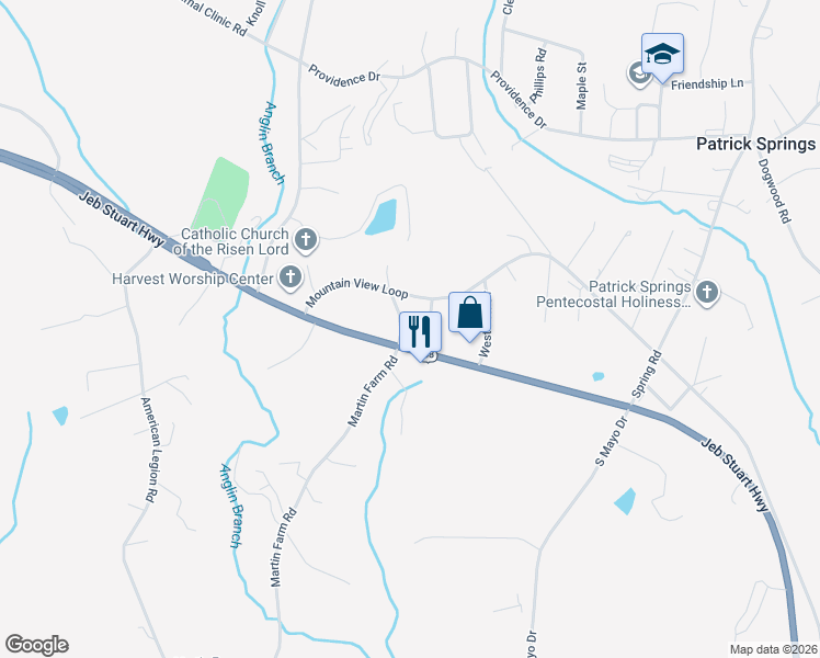 map of restaurants, bars, coffee shops, grocery stores, and more near Calvary Church Road in Stuart