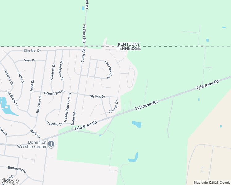 map of restaurants, bars, coffee shops, grocery stores, and more near 670 Sly Fox Drive in Clarksville