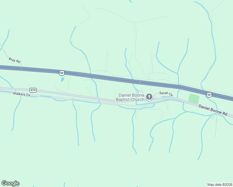 map of restaurants, bars, coffee shops, grocery stores, and more near Daniel Boone Road in Gate City