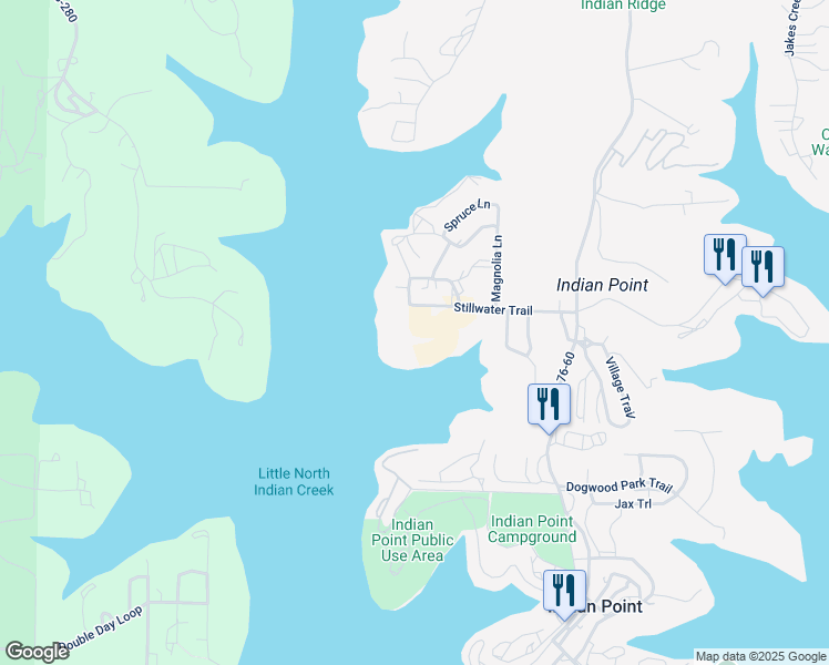 map of restaurants, bars, coffee shops, grocery stores, and more near 338 Stillwater Trail in Branson