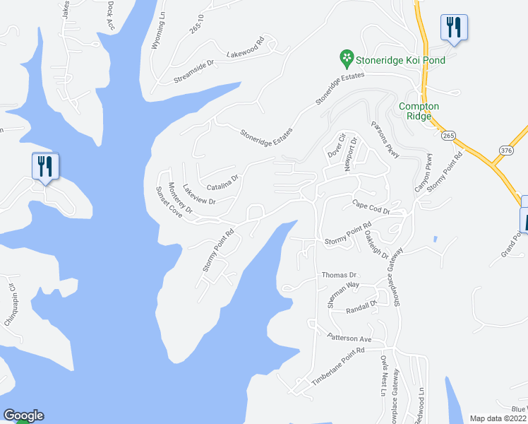 map of restaurants, bars, coffee shops, grocery stores, and more near Lindal Cedar Lane in Branson