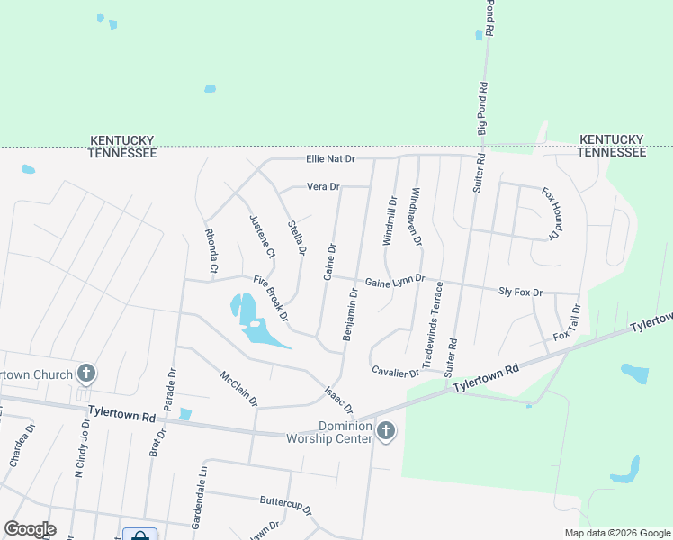 map of restaurants, bars, coffee shops, grocery stores, and more near 3907 Benjamin Drive in Clarksville