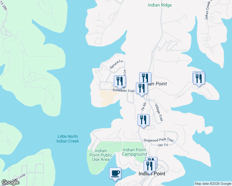 map of restaurants, bars, coffee shops, grocery stores, and more near 300-338 76-60-F in Branson