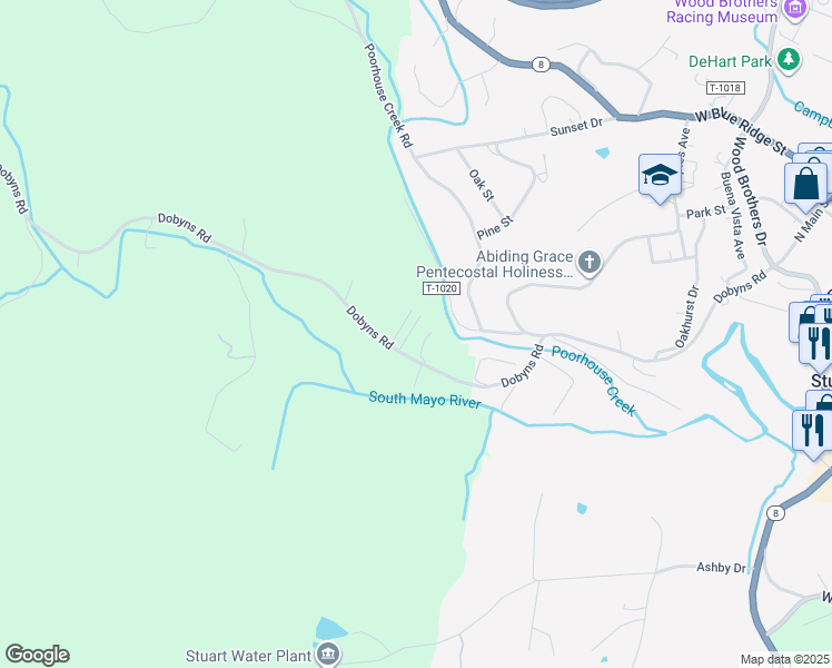 map of restaurants, bars, coffee shops, grocery stores, and more near State Route 631 in Stuart