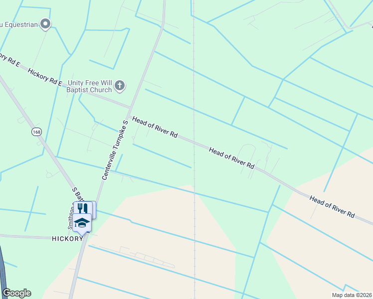 map of restaurants, bars, coffee shops, grocery stores, and more near 445 Head of River Road in Chesapeake