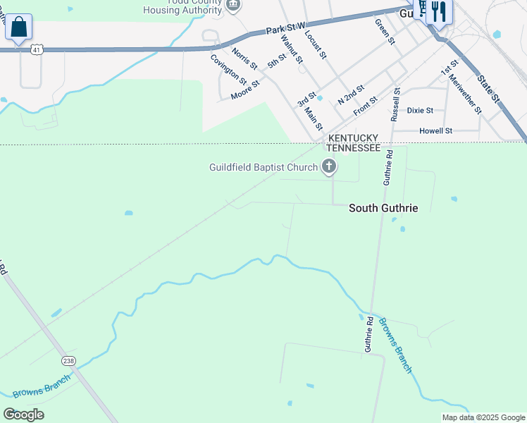 map of restaurants, bars, coffee shops, grocery stores, and more near 686 Johnson Street in Clarksville