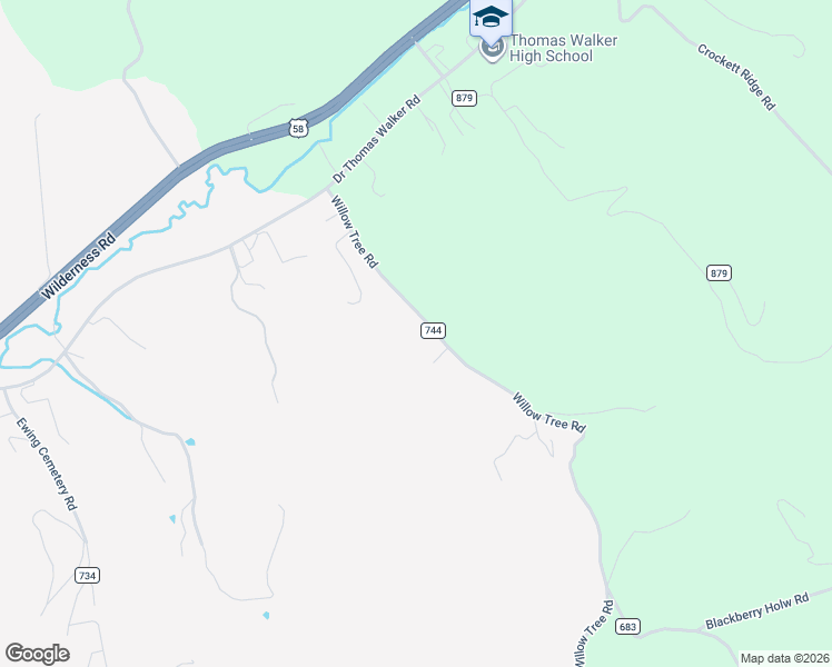 map of restaurants, bars, coffee shops, grocery stores, and more near State Road 744 in Ewing