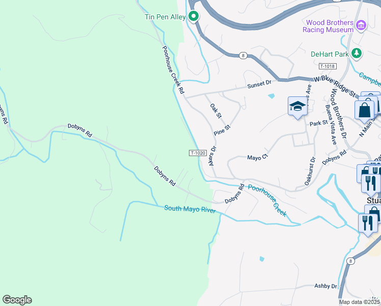 map of restaurants, bars, coffee shops, grocery stores, and more near 130 Riverside Drive in Stuart