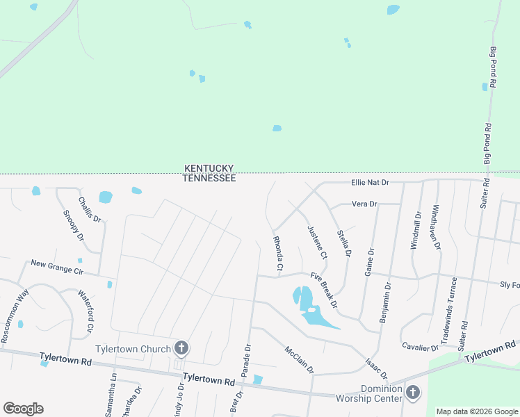 map of restaurants, bars, coffee shops, grocery stores, and more near 3927 Rhonda Court in Clarksville