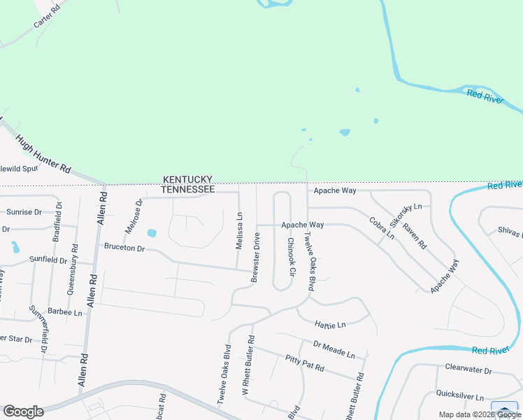 map of restaurants, bars, coffee shops, grocery stores, and more near 2981 Brewster Drive in Clarksville