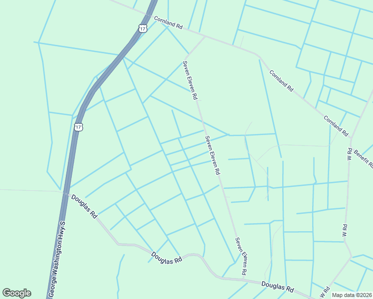map of restaurants, bars, coffee shops, grocery stores, and more near 2608 Seven Eleven Road in Chesapeake