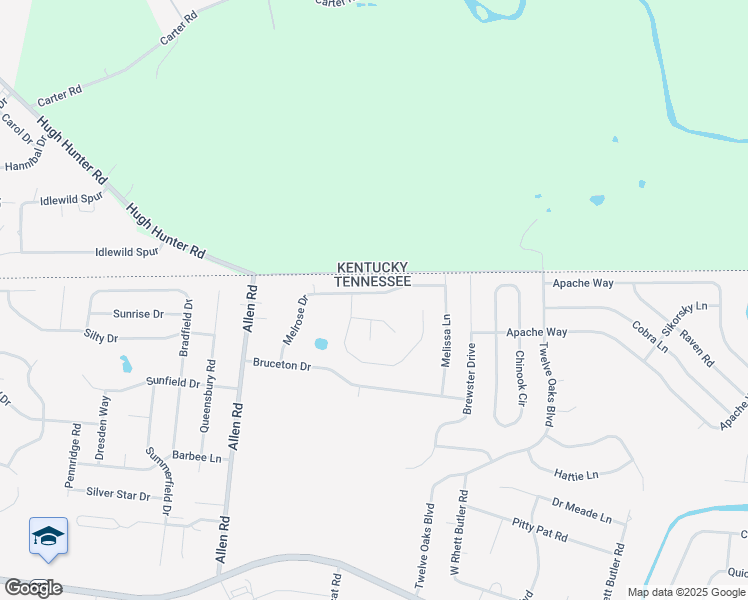 map of restaurants, bars, coffee shops, grocery stores, and more near 3461 Melrose Drive in Clarksville