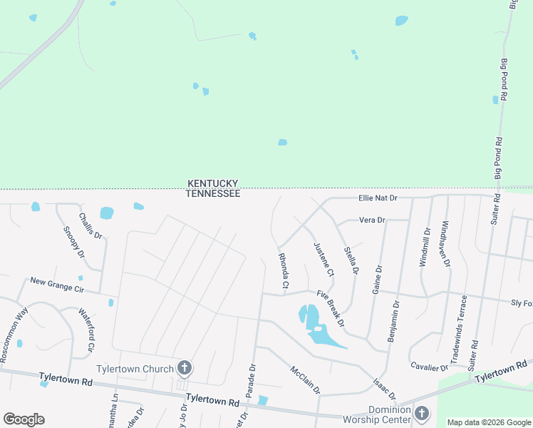 map of restaurants, bars, coffee shops, grocery stores, and more near 3927 Rhonda Court in Clarksville