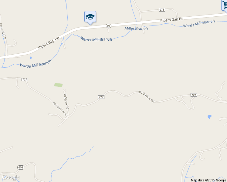 map of restaurants, bars, coffee shops, grocery stores, and more near Old Quaker Road in Galax