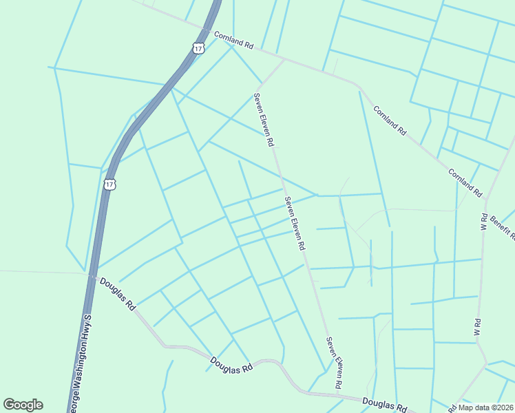 map of restaurants, bars, coffee shops, grocery stores, and more near 2608 Seven Eleven Road in Chesapeake