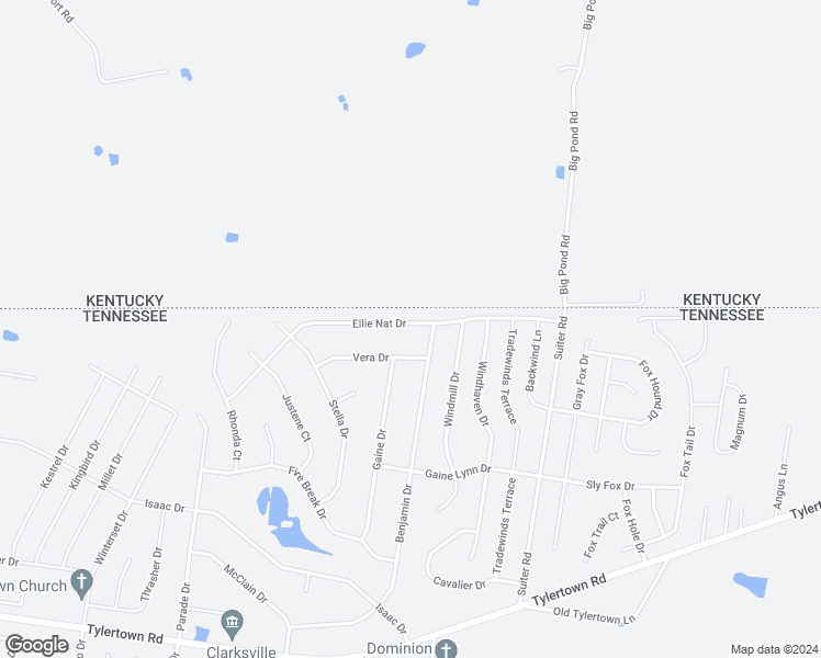map of restaurants, bars, coffee shops, grocery stores, and more near 746 Ellie Nat Drive in Clarksville