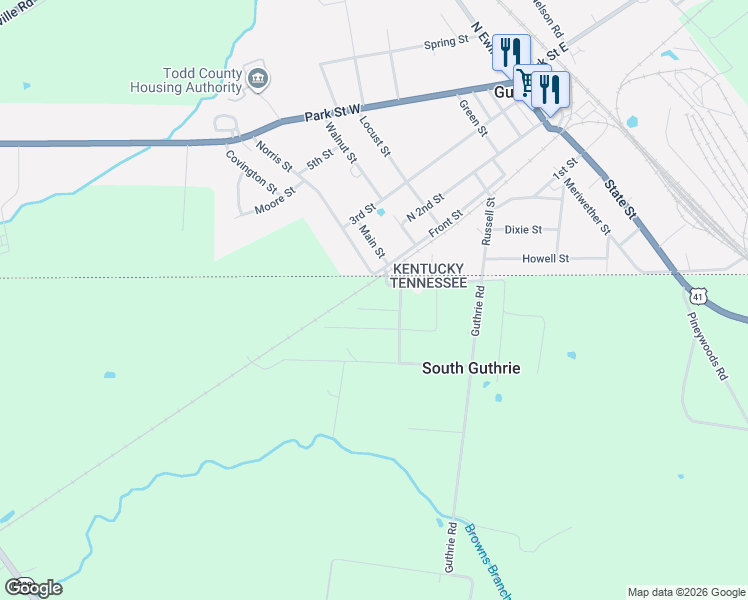 map of restaurants, bars, coffee shops, grocery stores, and more near 625 Guildfield Drive in Clarksville