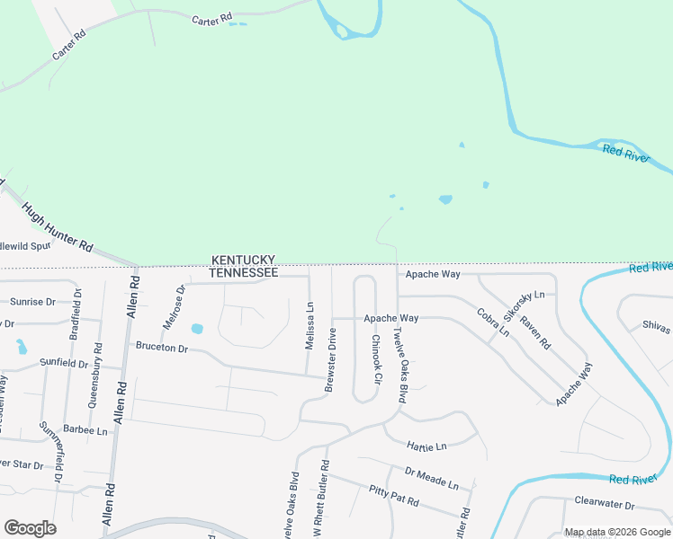 map of restaurants, bars, coffee shops, grocery stores, and more near 2981 Brewster Drive in Clarksville