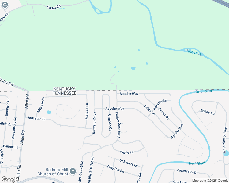 map of restaurants, bars, coffee shops, grocery stores, and more near 3101 Twelve Oaks Boulevard in Clarksville