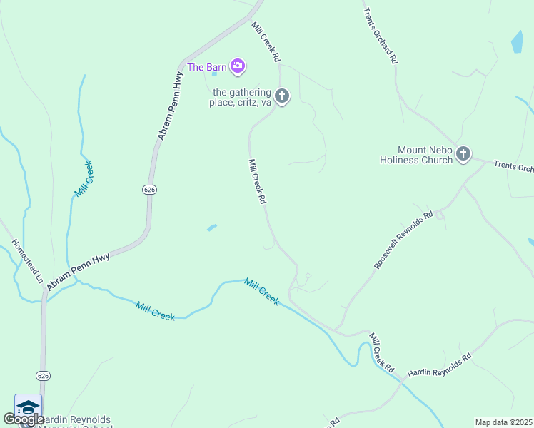 map of restaurants, bars, coffee shops, grocery stores, and more near Mill Creek Road in Critz