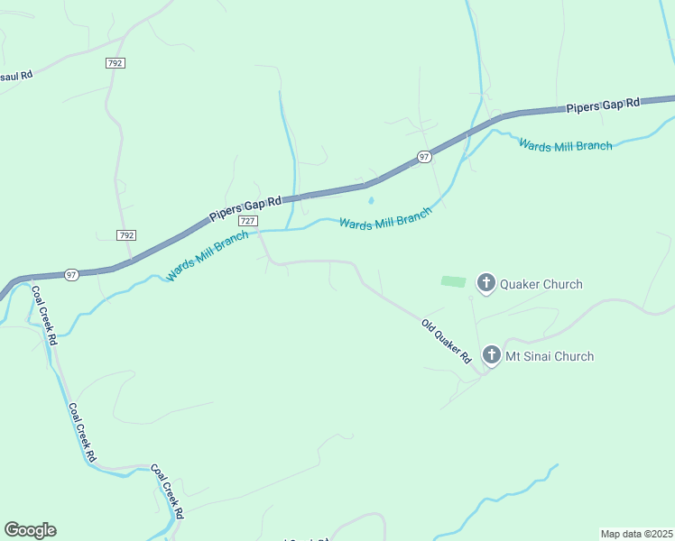 map of restaurants, bars, coffee shops, grocery stores, and more near Old Quaker Road in Galax