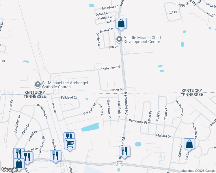 map of restaurants, bars, coffee shops, grocery stores, and more near 1182 Max Court in Oak Grove