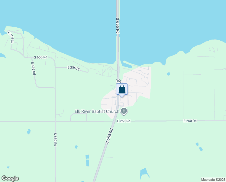 map of restaurants, bars, coffee shops, grocery stores, and more near 25801-25883 South 654 Loop in Grove