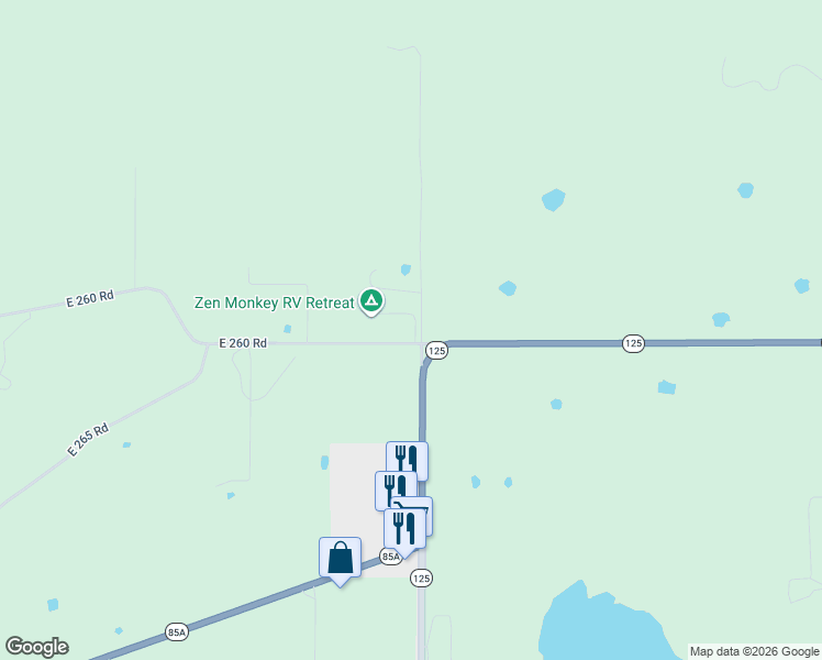 map of restaurants, bars, coffee shops, grocery stores, and more near South 560 Road in Afton