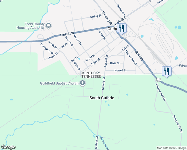 map of restaurants, bars, coffee shops, grocery stores, and more near 516 Edlin Street in Clarksville