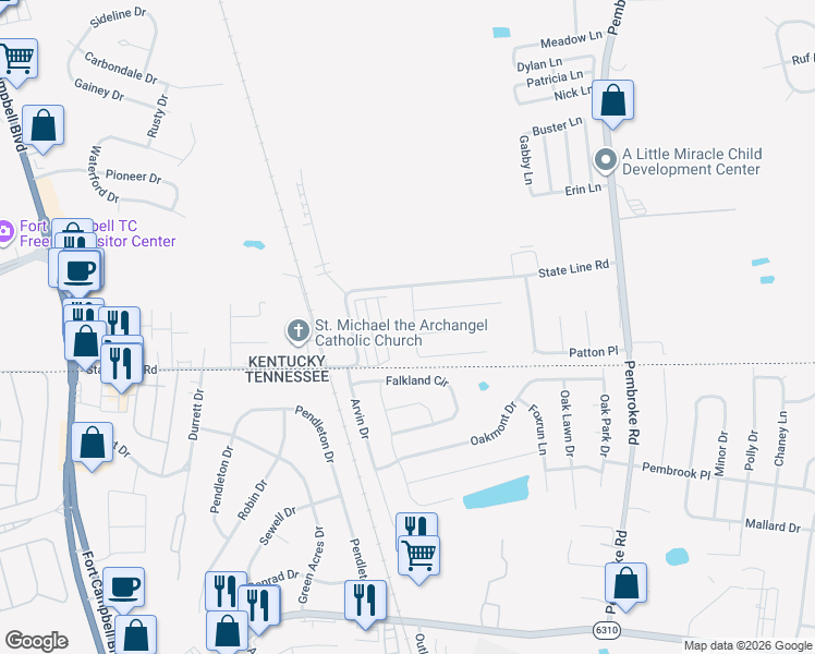 map of restaurants, bars, coffee shops, grocery stores, and more near 1019 Shadow Ridge Avenue in Oak Grove