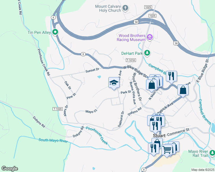 map of restaurants, bars, coffee shops, grocery stores, and more near 102 Laurel Court in Stuart