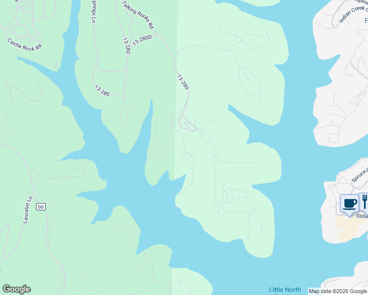 map of restaurants, bars, coffee shops, grocery stores, and more near 19 Columbine Drive in Branson West