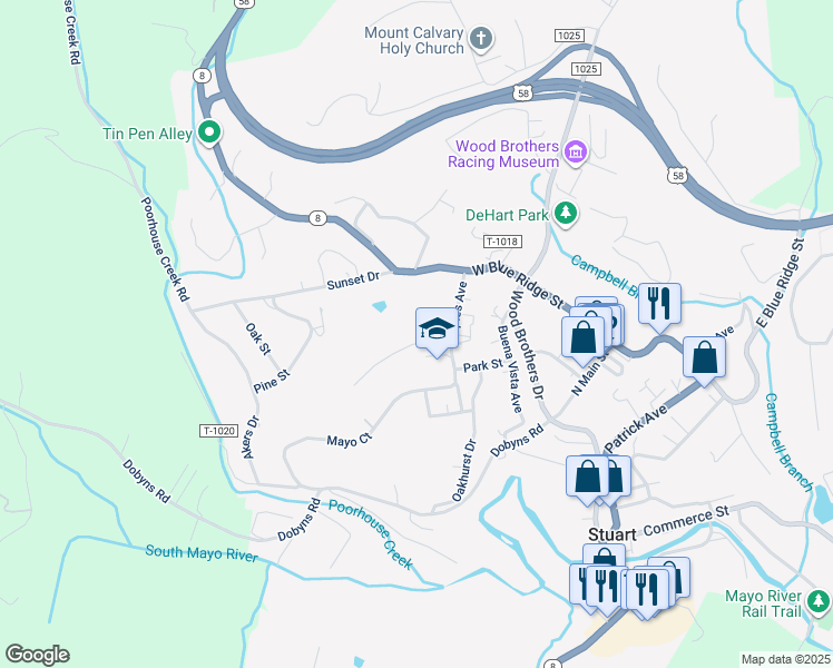 map of restaurants, bars, coffee shops, grocery stores, and more near 102 Laurel Court in Stuart
