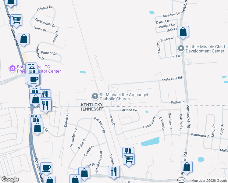 map of restaurants, bars, coffee shops, grocery stores, and more near 53 Agnes Street in Oak Grove