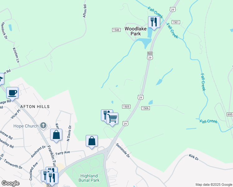 map of restaurants, bars, coffee shops, grocery stores, and more near 1217 Greenwood Drive in Danville