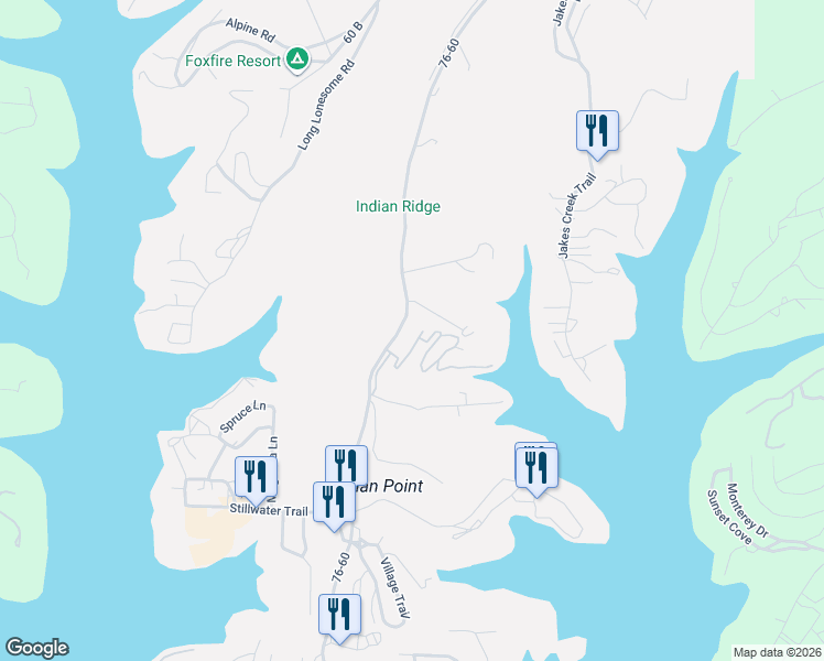 map of restaurants, bars, coffee shops, grocery stores, and more near 2038 Indian Point Road in Branson