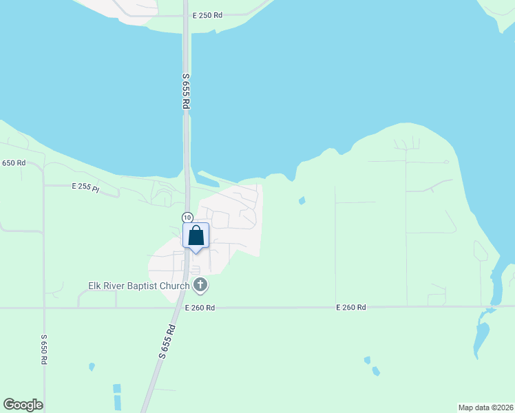 map of restaurants, bars, coffee shops, grocery stores, and more near 65898 E 257 Rd in Grove