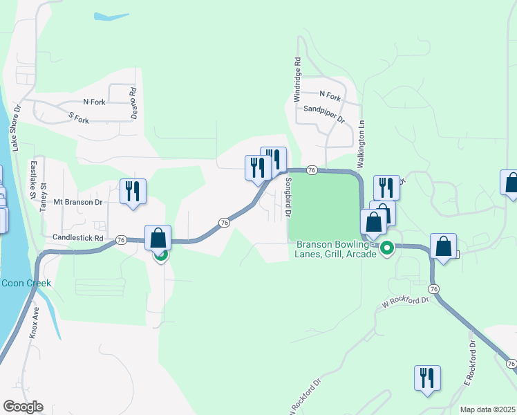 map of restaurants, bars, coffee shops, grocery stores, and more near 150 Scholars Court in Kirbyville