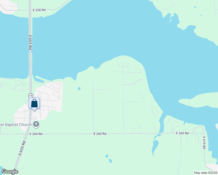 map of restaurants, bars, coffee shops, grocery stores, and more near 25350 South 660 Road in Grove