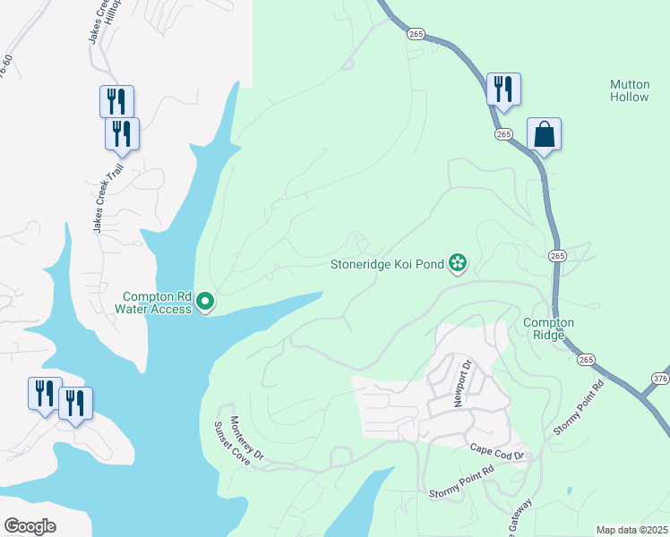 map of restaurants, bars, coffee shops, grocery stores, and more near 607 Lakewood Dr in Branson