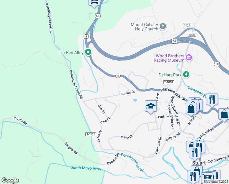 map of restaurants, bars, coffee shops, grocery stores, and more near 112 Sunset Drive in Stuart