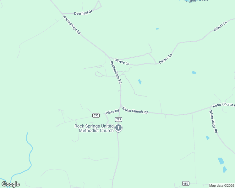 map of restaurants, bars, coffee shops, grocery stores, and more near 2092 Rocksprings Road in Ringgold