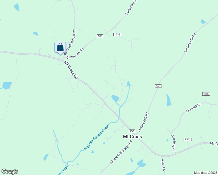 map of restaurants, bars, coffee shops, grocery stores, and more near 5834 Mount Cross Road in Danville